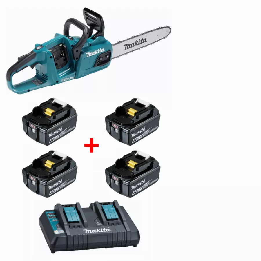 Makita Tronçonneuse 36 V => 2 X 18 V 35 Cm - DUC355Z + Chargeur Rapide 14.4V à 18V - DC18RD - 196933-6 + Batterie BL1840 Set 18V 4.0 Ah - 197265-4 3 Makita Tronçonneuse 36 V => 2 X 18 V 35 Cm - DUC355Z + Chargeur Rapide 14.4V à 18V - DC18RD - 196933-6 + Batterie BL1840 Set 18V 4.0 Ah - 197265-4