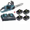 Makita Tronçonneuse 36V = 2x18V Li-Ion – Guide 35 Cm - DUC353Z + Chargeur Rapide 14.4V à 18V - DC18RD - 196933-6 + Batterie BL1840 Set 18V 4.0 Ah - 197265-4 -Jardin Soldes lot70310